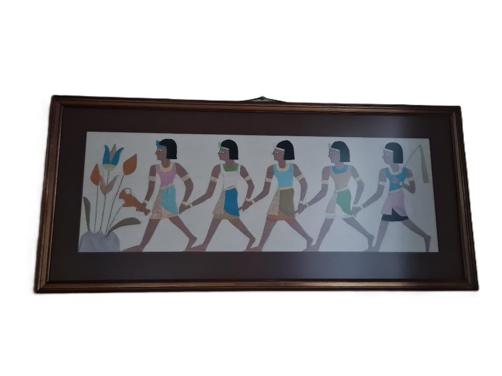 2 zeer grote Egyptische textiel appliqué - Egyptomania, Antiek en Kunst, Ophalen