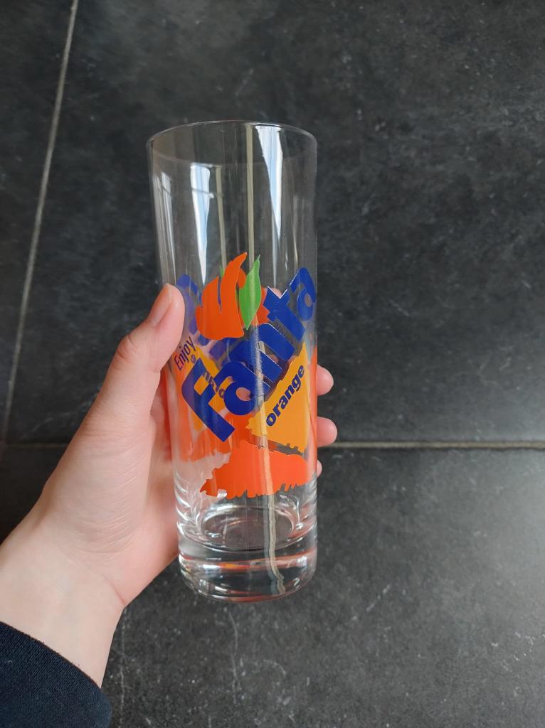 Fanta orange Retro glazen, Verzamelen, Ophalen of Verzenden, Nieuw, Frisdrankglas