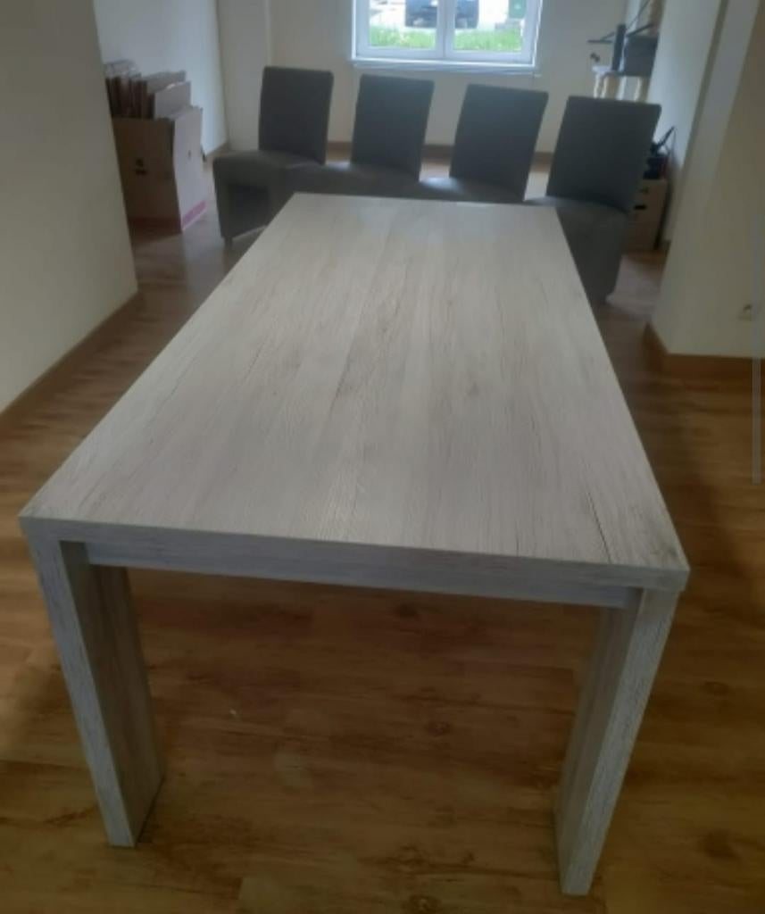 Table à manger avec 6 chaises à roulettes, Enlèvement, Utilisé, Cinq personnes ou plus, Rectangulaire