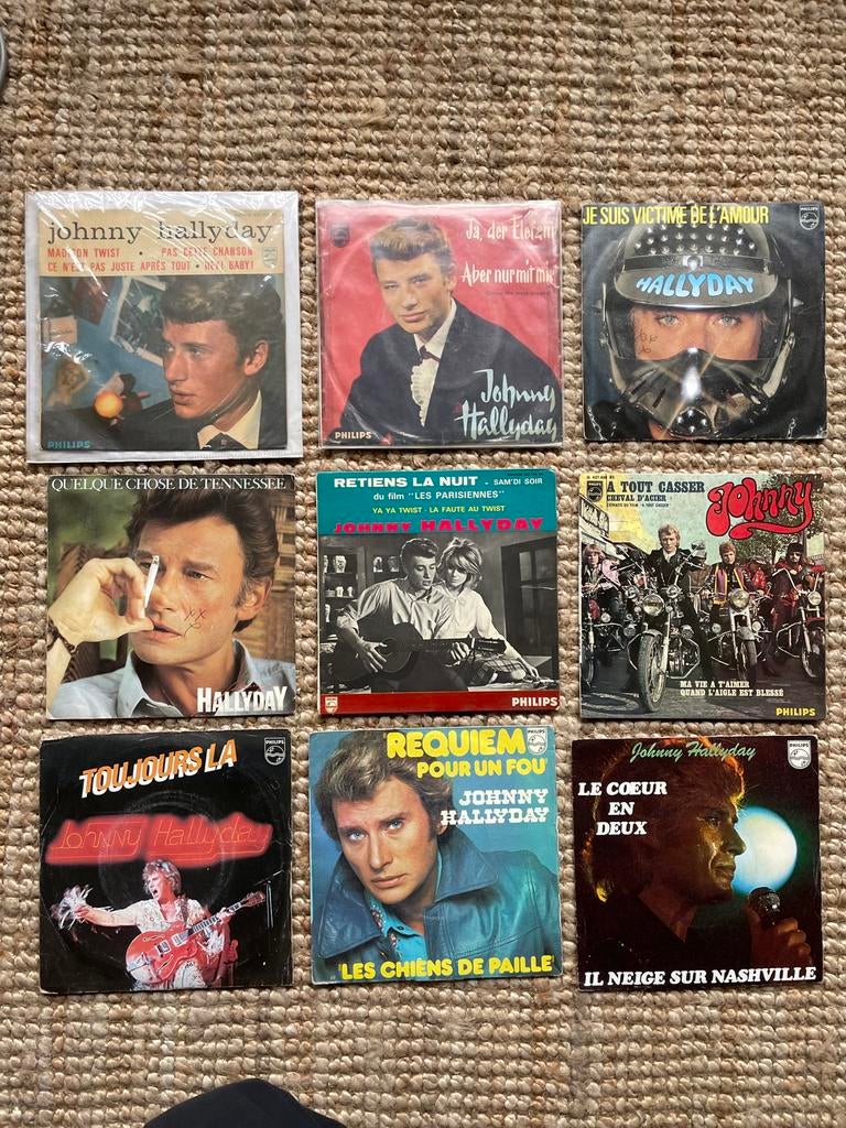 Lot de 72 disques 45t de johnny hallyday, Enlèvement ou Envoi, Utilisé, Autres formats, Rock and Roll