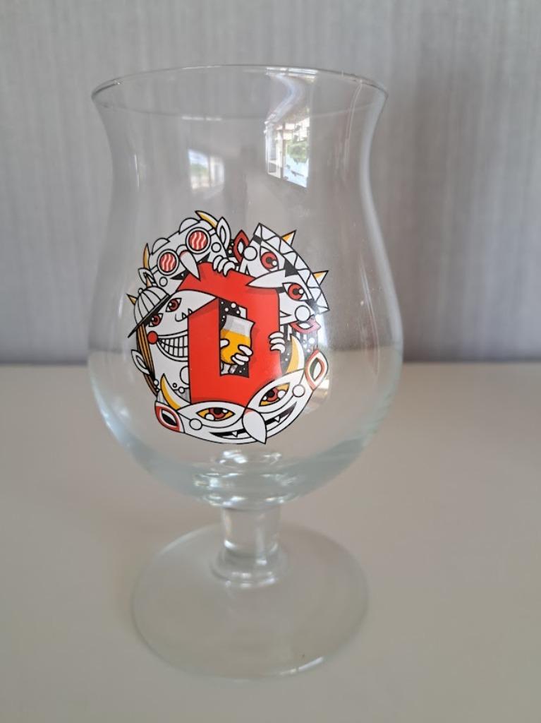 Duvel bierglas Patrick Croes in doos, Verzamelen, Ophalen of Verzenden, Nieuw, Glas of Glazen, Duvel