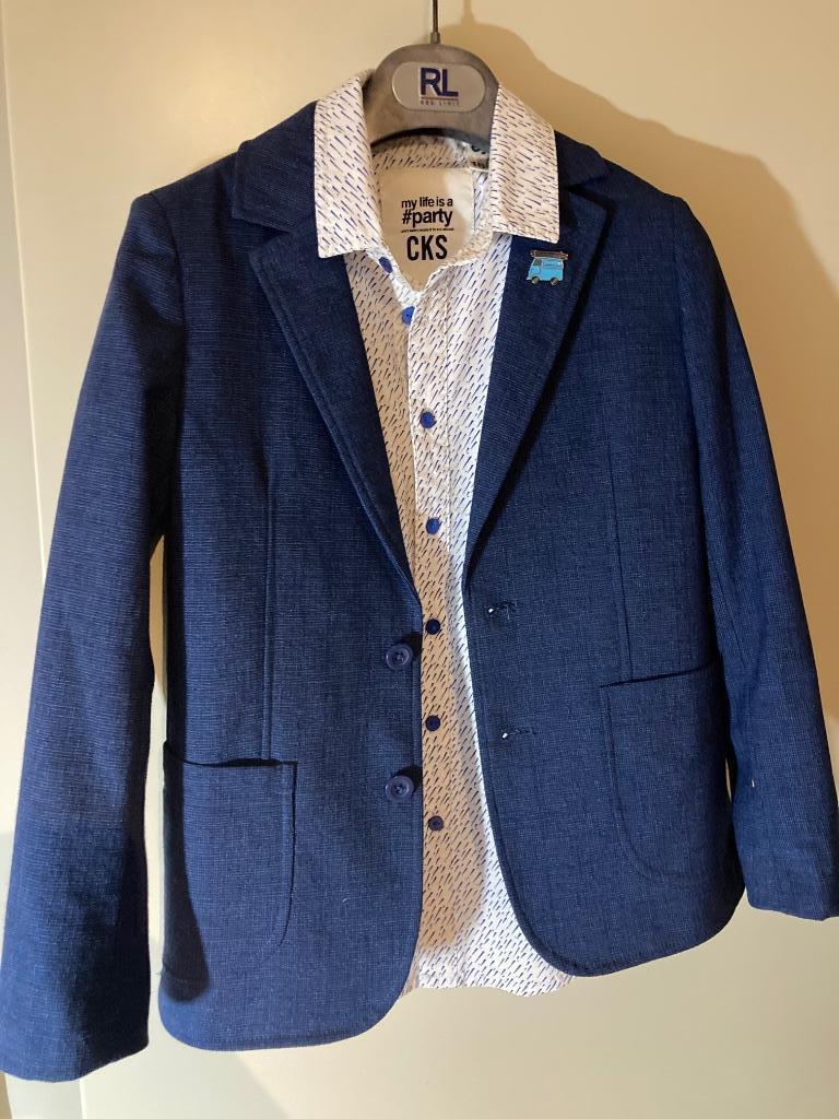 Drie hemden en blazer (communie) mt 128-140, Kinderen en Baby's, Kinderkleding | Maat 128, Zo goed als nieuw, Jongen, Setje, Ophalen of Verzenden