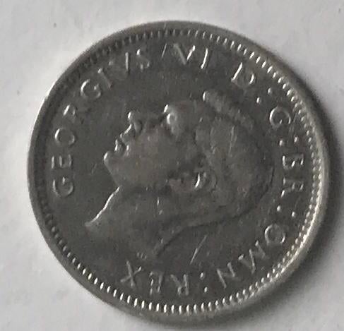 Muntstuk UK 3  pence 1937, Ophalen of Verzenden, België