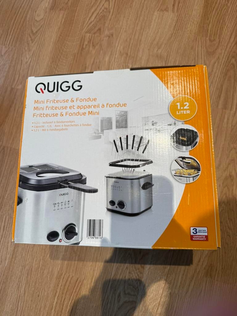 Mini-friteuse et fondue Quigg, 1,2 L, fourchettes incluses, Enlèvement ou Envoi, Neuf