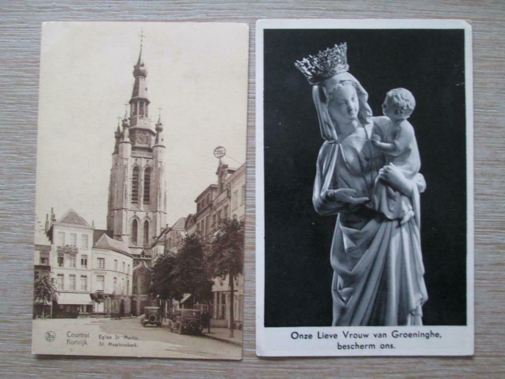 2 oude postkaarten van Kortrijk, Verzamelen, Verzenden