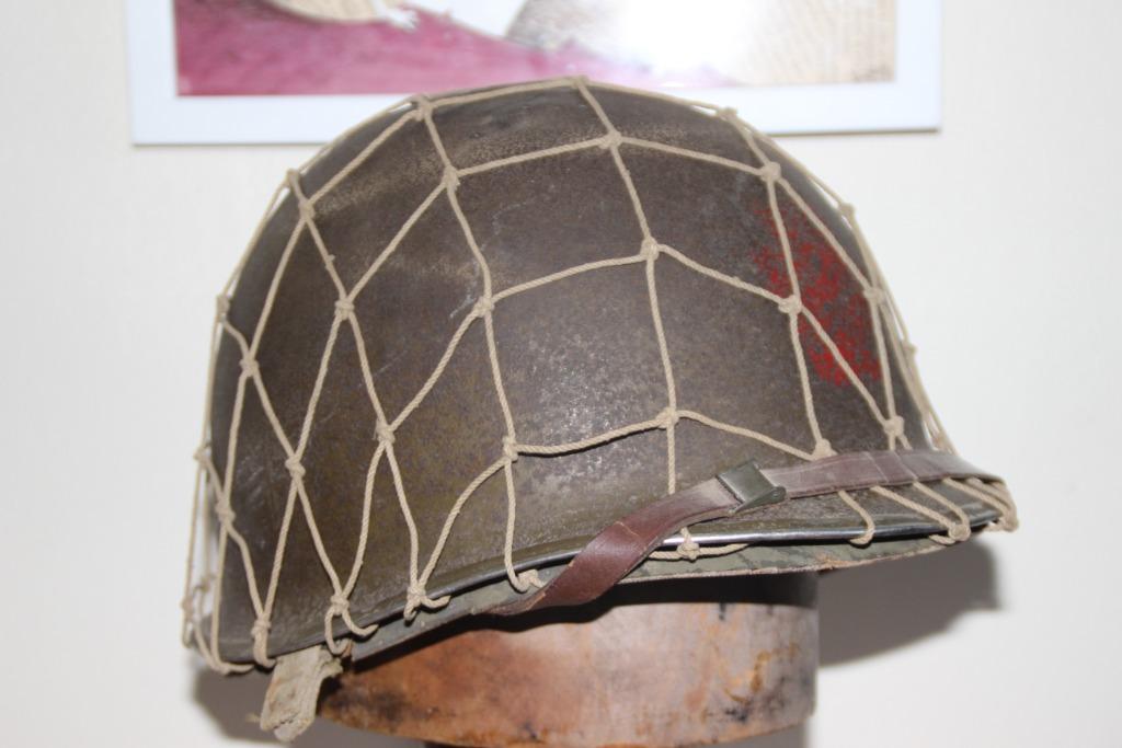 US WW2 helmennet met brede mazen., Verzenden, Landmacht, Helm of Baret