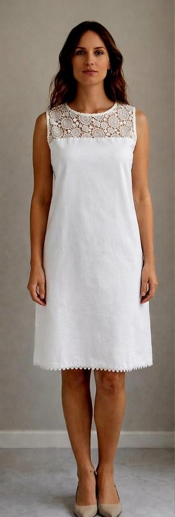 Blanc du Nil wit kleedje met kant , maat T4 (L/XL) ., Kleding | Dames, Jurken, Wit, Ophalen of Verzenden