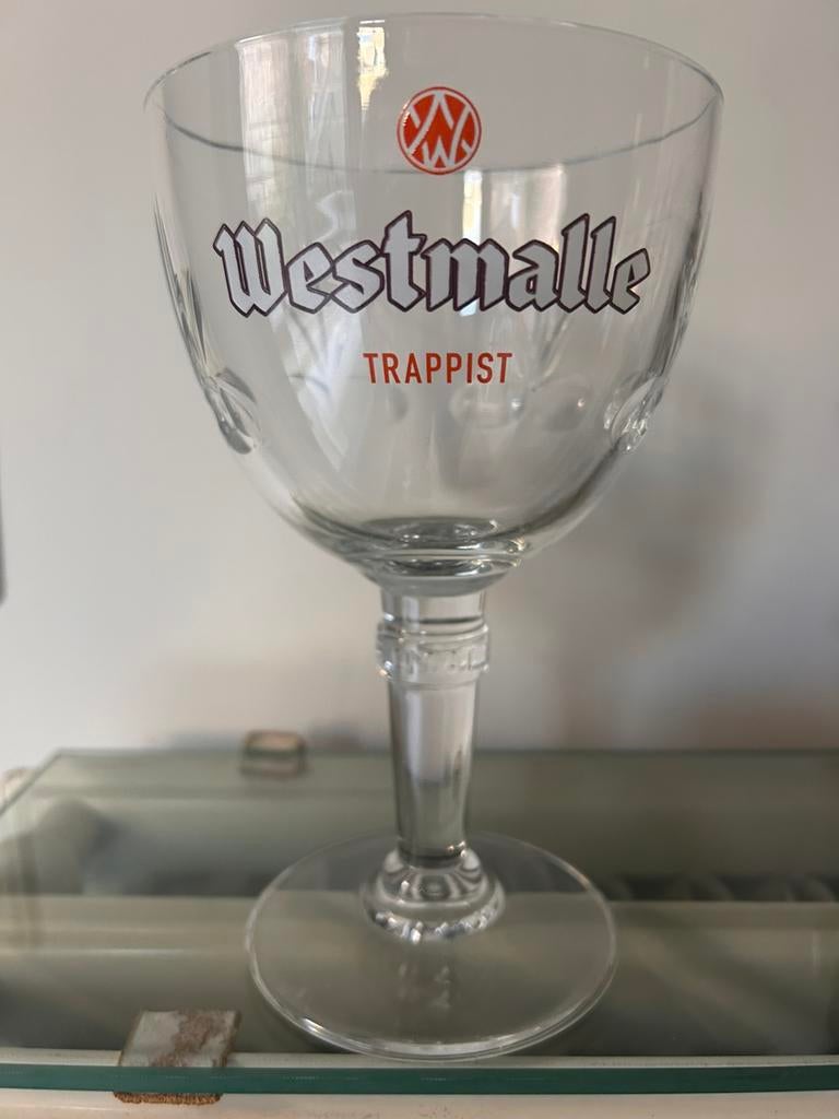 Bierglas Westmalle Trappist 33cl (Trappist in rood), Verzamelen, Ophalen, Zo goed als nieuw