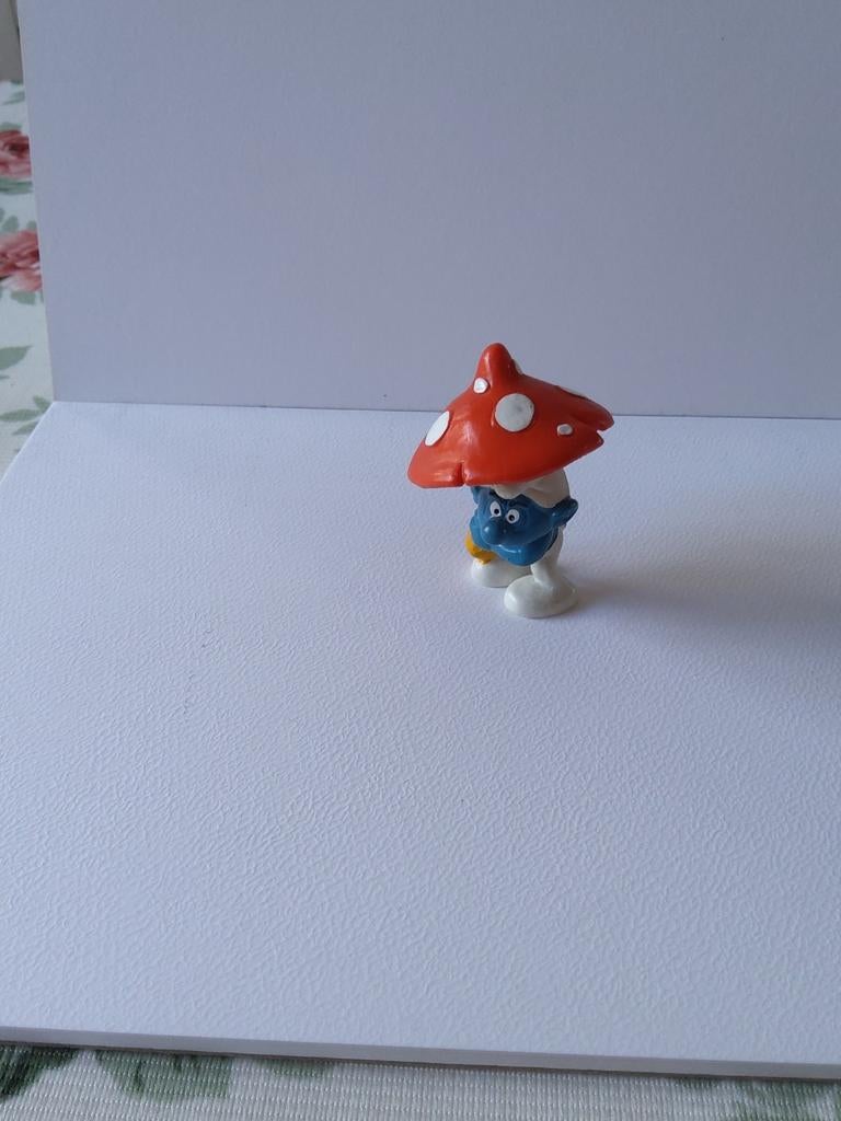 Smurf met paddenstoel, Verzamelen, Ophalen of Verzenden, Gebruikt, Poppetje, Figuurtje of Knuffel