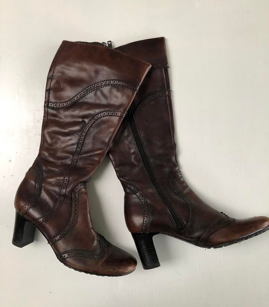 laarzen 36 donkerbruin, Kleding | Dames, Hoge laarzen, Bruin, Ophalen of Verzenden, Gedragen