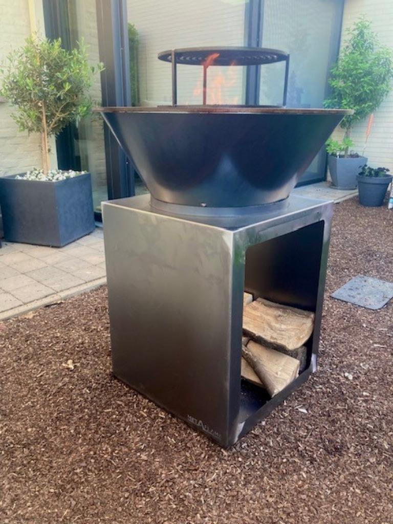 Plancha en acier Corten, modèle debout, îlot de cuisson carr, Enlèvement ou Envoi, Neuf, MetAflame, Avec accessoires