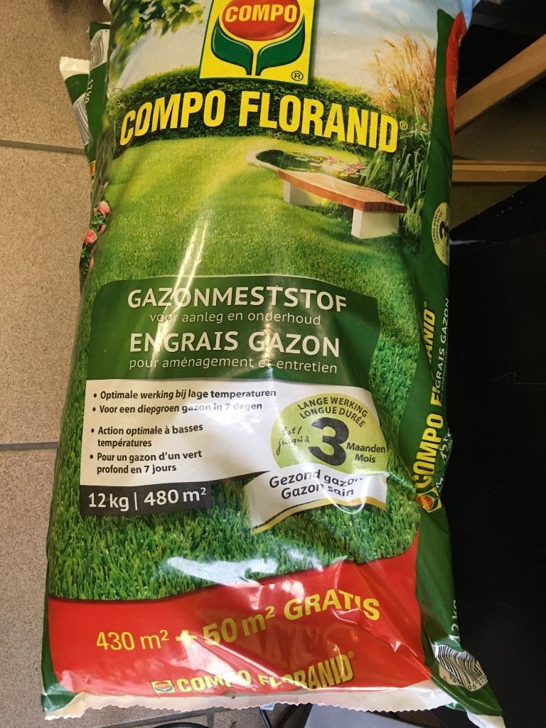 Gazonmeststof v COMPO Floranid met lange werking 12kg = 480m, Tuin en Terras, Ophalen, Gras