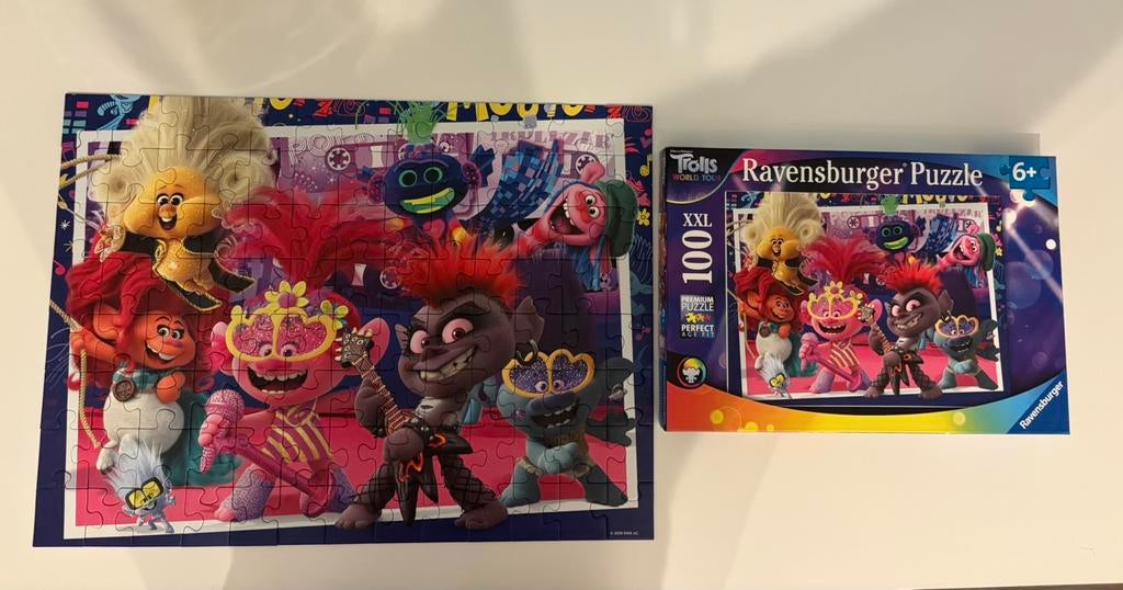 Puzzel trolls XXL 100 stukken, Kinderen en Baby's, Speelgoed | Kinderpuzzels, Ophalen of Verzenden, Zo goed als nieuw