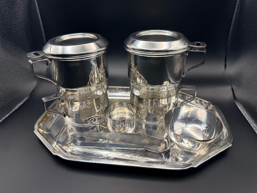 Service à thé Elldee en argent Ellee France 1950, Enlèvement ou Envoi, Argent