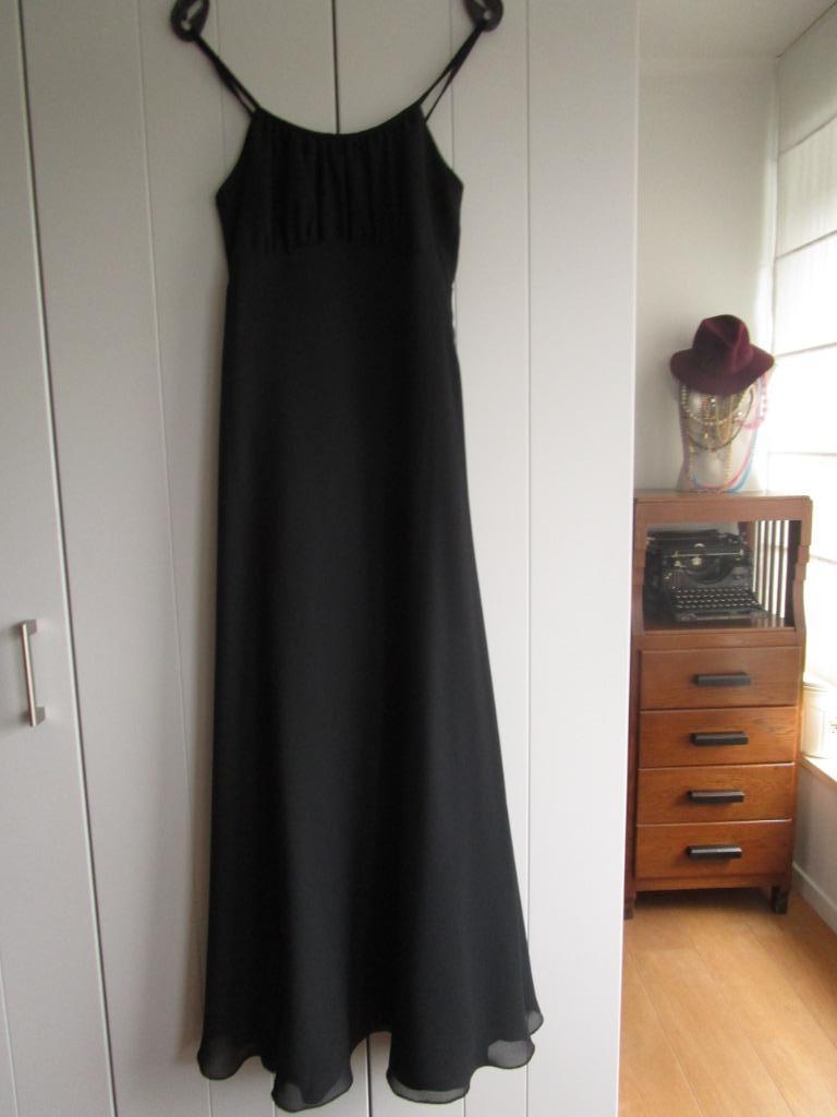 Feestkleding zwarte crêpe, Galajurk, Zwart, Ophalen of Verzenden, Zo goed als nieuw