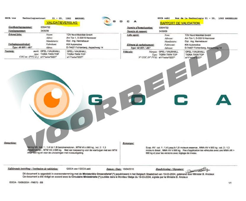 GOCA + ATTESTATION DE MONTAGE VIERGE POUR SUSPENSIONS, Autos : Pièces & Accessoires, Enlèvement, Neuf, BMW