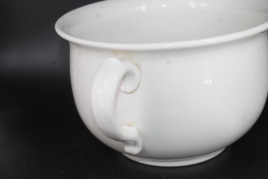 Grand pot en faïence ancienne blanche, Enlèvement ou Envoi