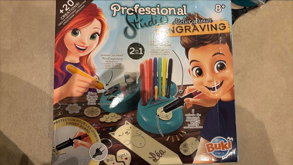 Kit de gravure Buki Engraving Studio sur bois et métal, Enlèvement ou Envoi, Utilisé