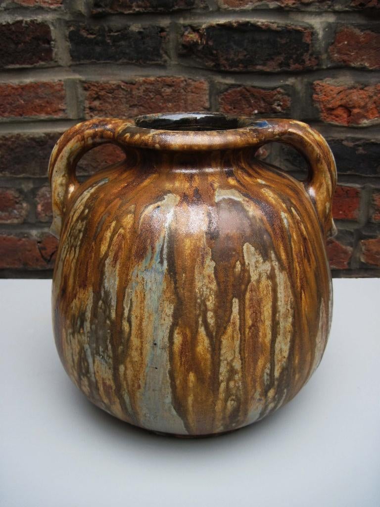 ROGER GUERIN VASE GRES CERAMIQUE ART DECO BOUFFIOULX, Enlèvement
