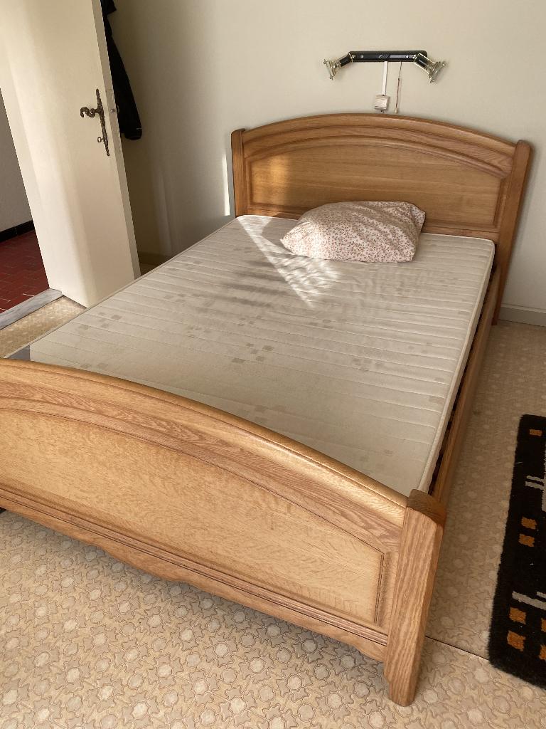 Houten bedframe, Huis en Inrichting, Ophalen, Gebruikt, Tweepersoons, Hout
