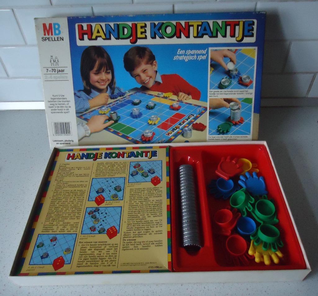 Vintage "Handje Kontantje" van MB in prima staat !, Een of twee spelers, Ophalen of Verzenden, Zo goed als nieuw, MB spelen