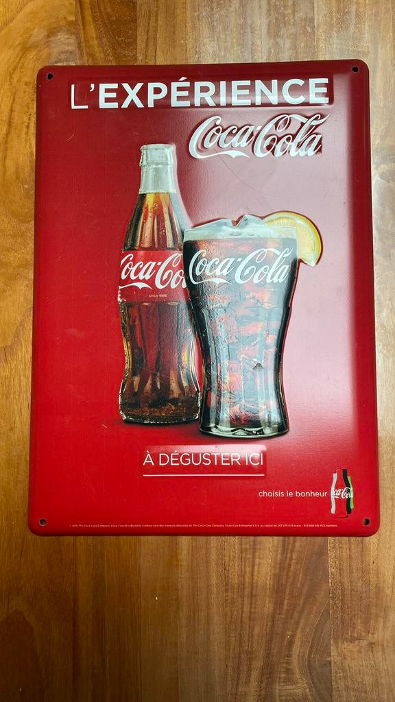 Metalen plaat Coca-Cola uit frankrijk, Verzamelen, Ophalen of Verzenden, Zo goed als nieuw