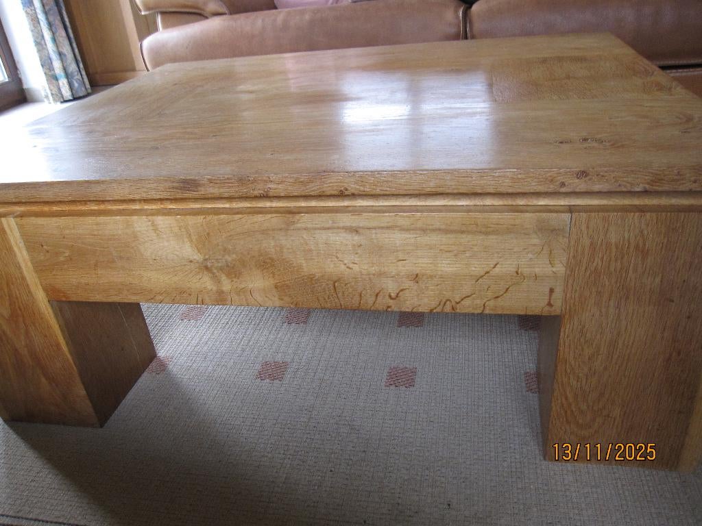 table du salon en chaine massif, Contemporaine, 50 à 100 cm, Comme neuf, Enlèvement