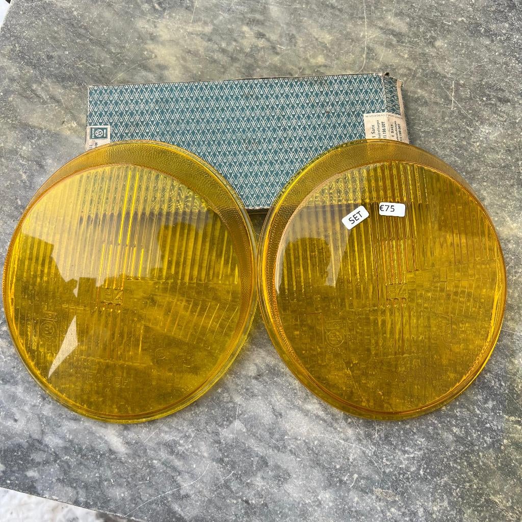 VW Beetle koplampglazen in Porsche-stijl met geel glas, Ophalen of Verzenden, Gebruikt, Porsche