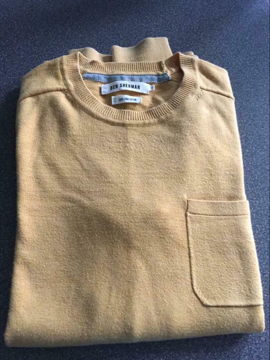 Pull homme ben sherman taille s jaune, Porté