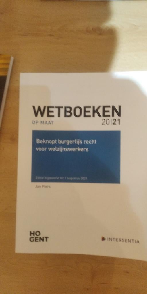 Jan Fiers - Beknopt burgerlijk recht voor welzijnswerkers, Boeken, Ophalen of Verzenden, Zo goed als nieuw, Jan Fiers
