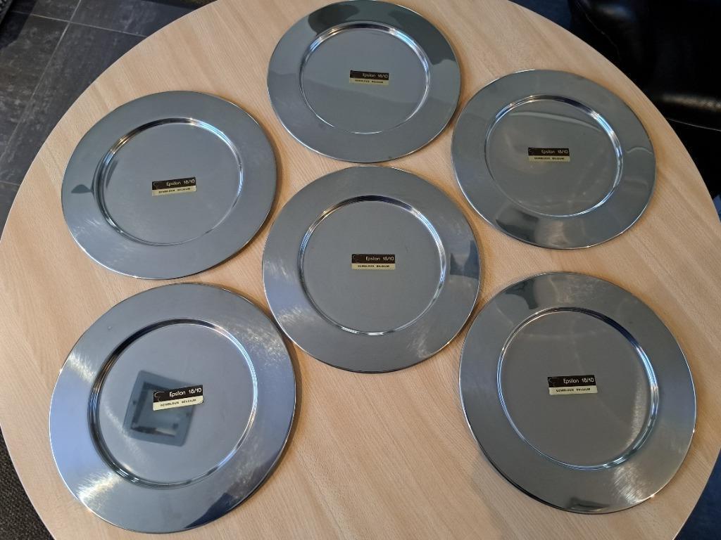 6 plaques en acier inoxydable, Enlèvement, Comme neuf