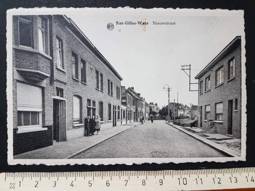 Postkaart St Sint-Gilles-Waas Nieuwstraat Gillis, Verzamelen, Postkaarten | België, Ophalen of Verzenden, 1940 tot 1960, Ongelopen