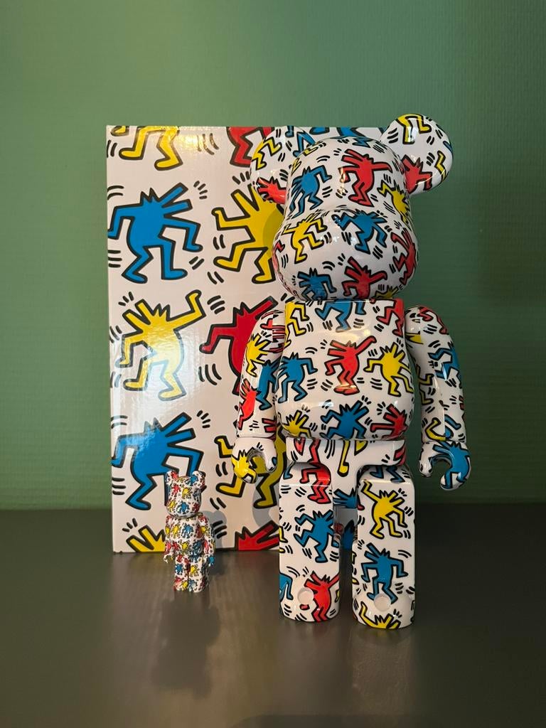 Bearbrick - keith haring 9, Antiek en Kunst, Ophalen of Verzenden