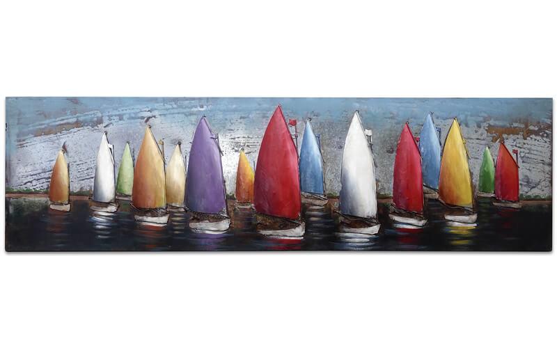 Metalen schilderij 180x50 - Zeilboten, Ophalen