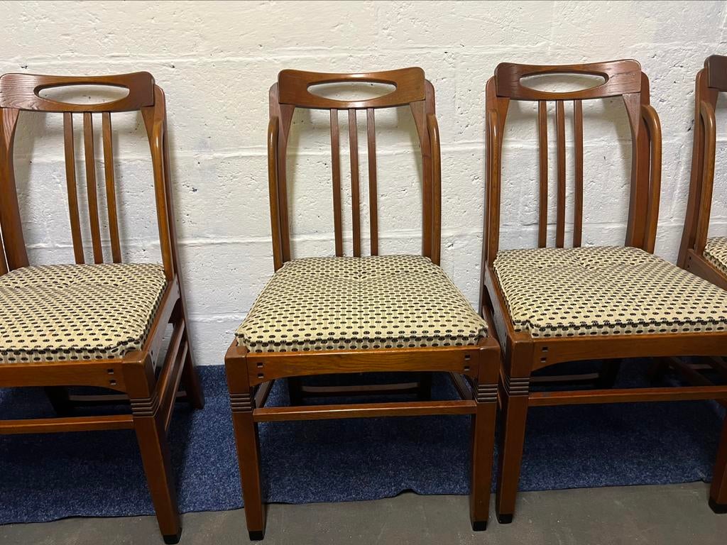 4 Schuitema jugendstil eetkamer stoelen, Ophalen, Zo goed als nieuw, Stof, Vier