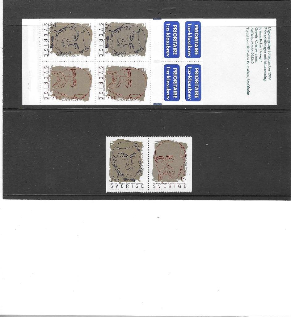Zweden Nobelprijswinnaars **Boekje + 2 zegels **, Ophalen of Verzenden, Zweden, Postfris