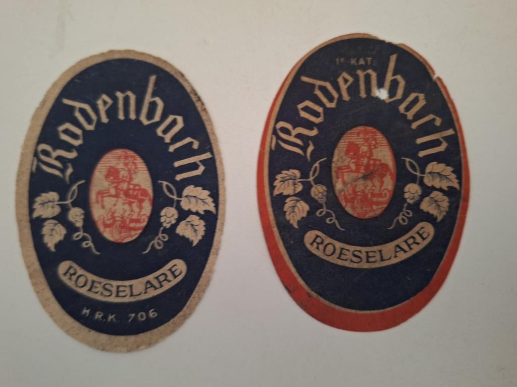 2 oude bieretiketten brouwerij Rodenbach Roeselare, Enlèvement ou Envoi