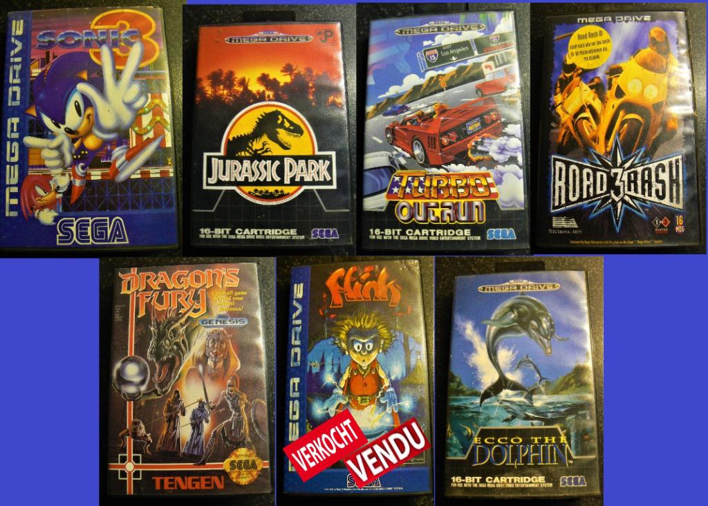 LOT DE JEUX VIDEOS VINTAGES SEGA MEGADRIVE, Games en Spelcomputers, Ophalen of Verzenden, Gebruikt, Zonder controller, Met games