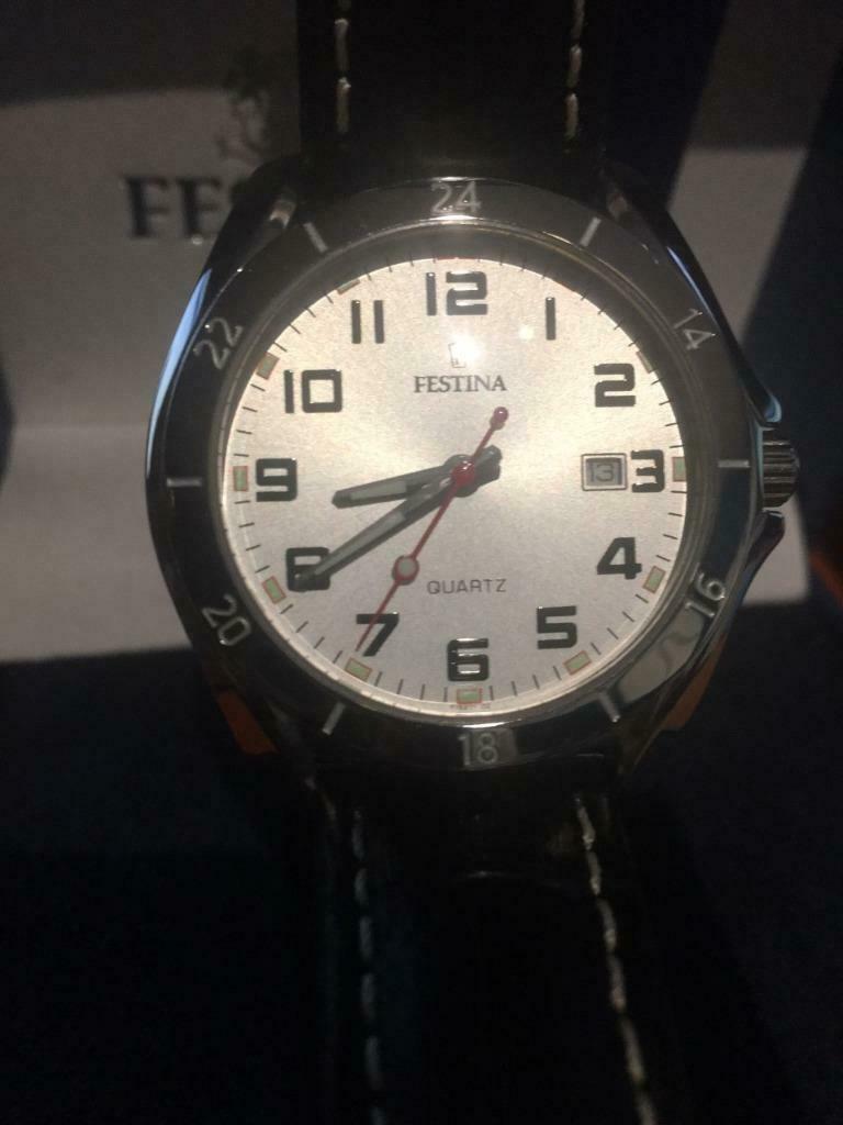 Montre Festina neuve F16271/2 cuir, Ophalen of Verzenden, Nieuw