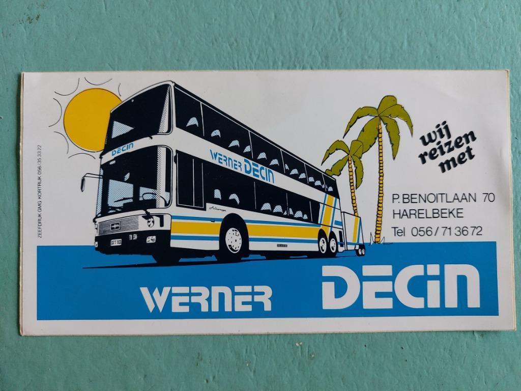 oude sticker : Autocars Decin, Harelbeke, Envoi