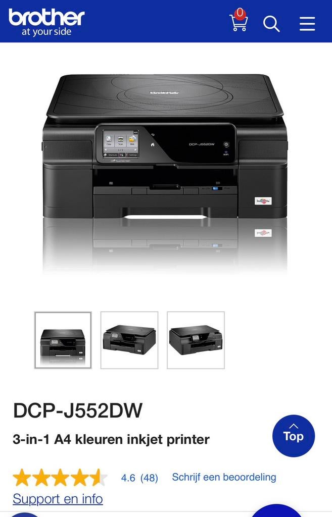 Printer Brother DCP-J552DW + 11 inktpatronen, Computers en Software, Ophalen, Gebruikt, Printer