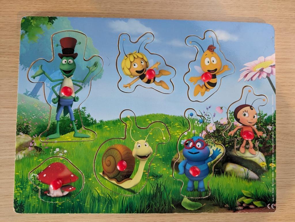 Houten legpuzzel, thema Maya de Bij, Enlèvement, Moins de 10 pièces, Comme neuf, En bois