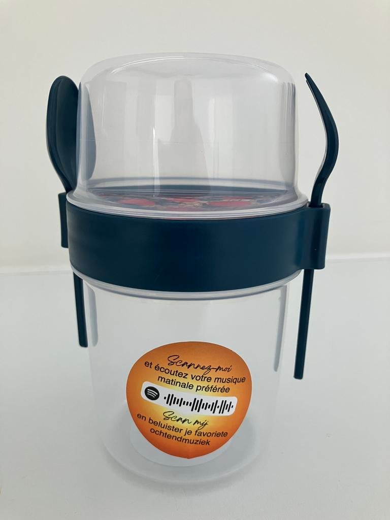 Plastic yoghurt muesli beker lunchpot nieuw, Huis en Inrichting, Ophalen of Verzenden