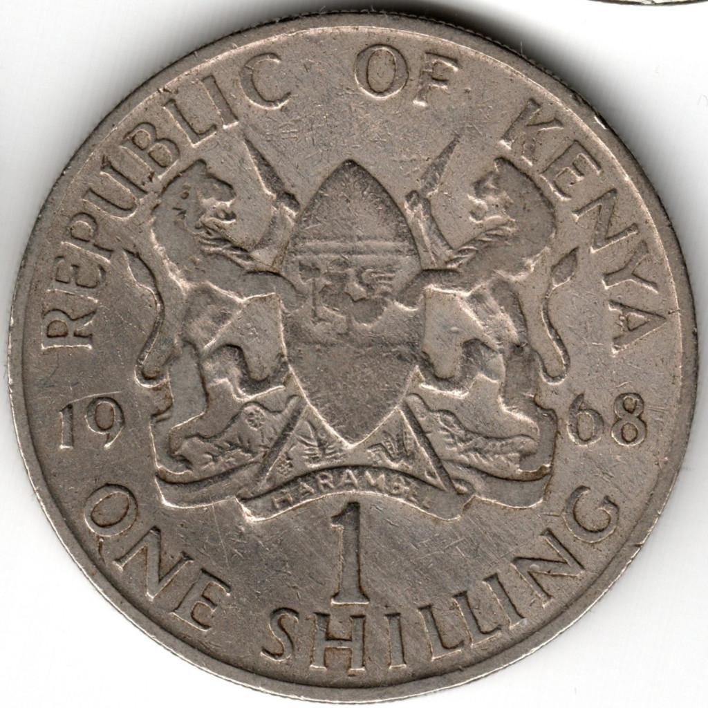 Kenya : 1 Shilling 1968 KM #5 Réf 14626, Enlèvement ou Envoi, Autres pays, Monnaie en vrac