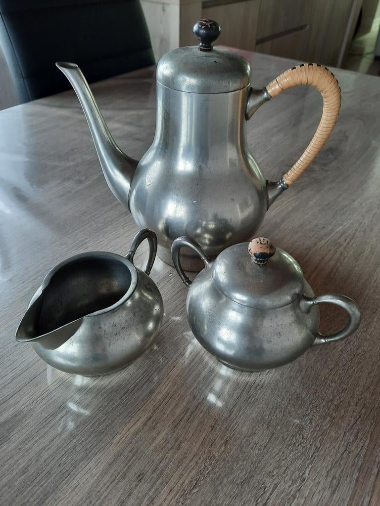 Tinnen koffie -en suikerset Real pewter holland, Antiek en Kunst, Antiek | Tin, Ophalen