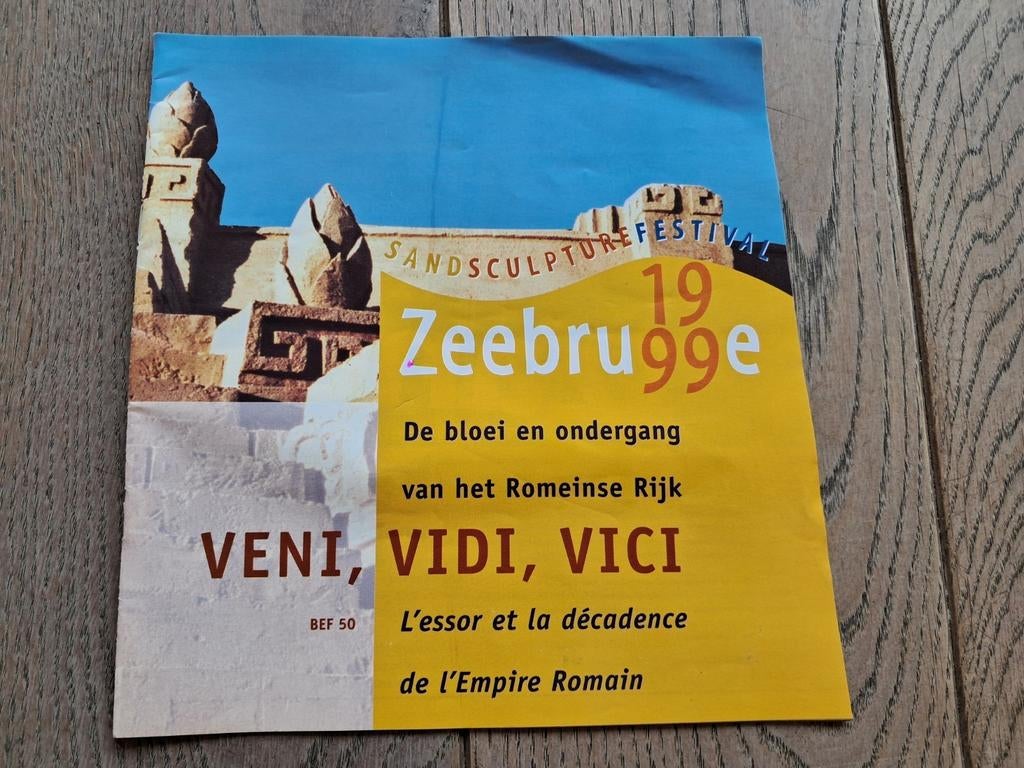 Folder zandsculptuurfestival Zeebrugge 1999, Verzamelen, Ophalen of Verzenden