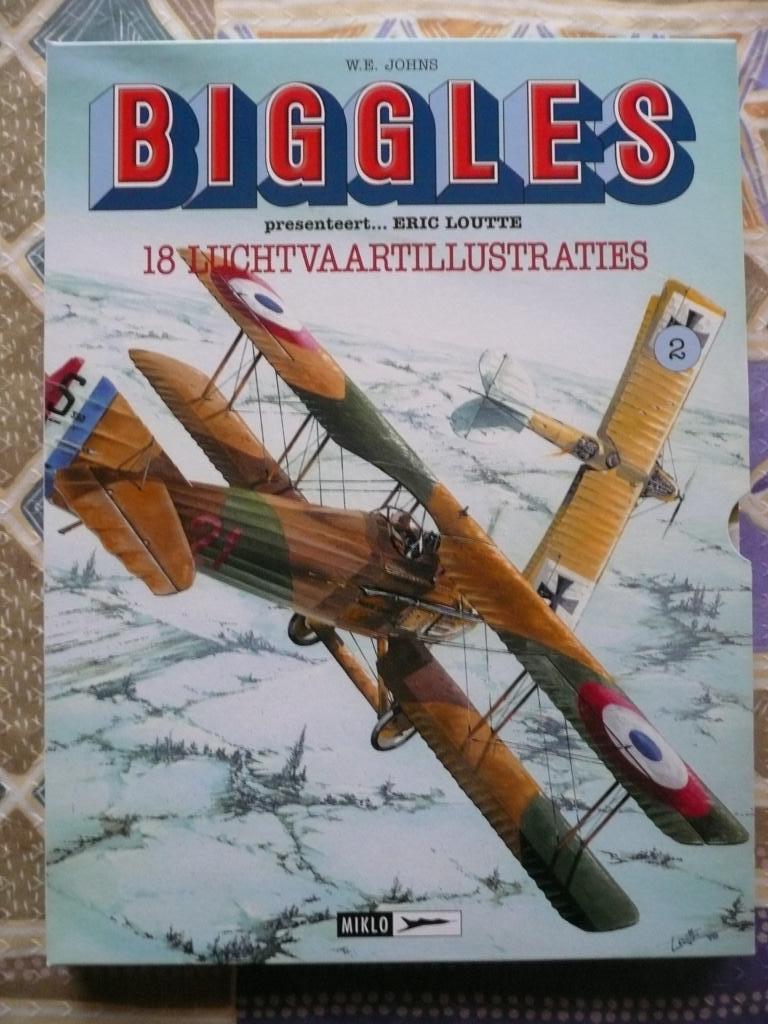 BIGGLES "18 LUCHTVAARTILLUSTRATIES" + 2 EX-LIBRIS NAGELNIEUW, Neuf, Enlèvement ou Envoi, Une BD, Loutte
