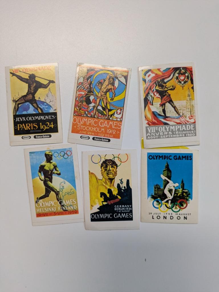 OLYMPISCHE SPELEN 6X STICKERS BIFI  EN  GEN.CHOCOLATE, Verzenden