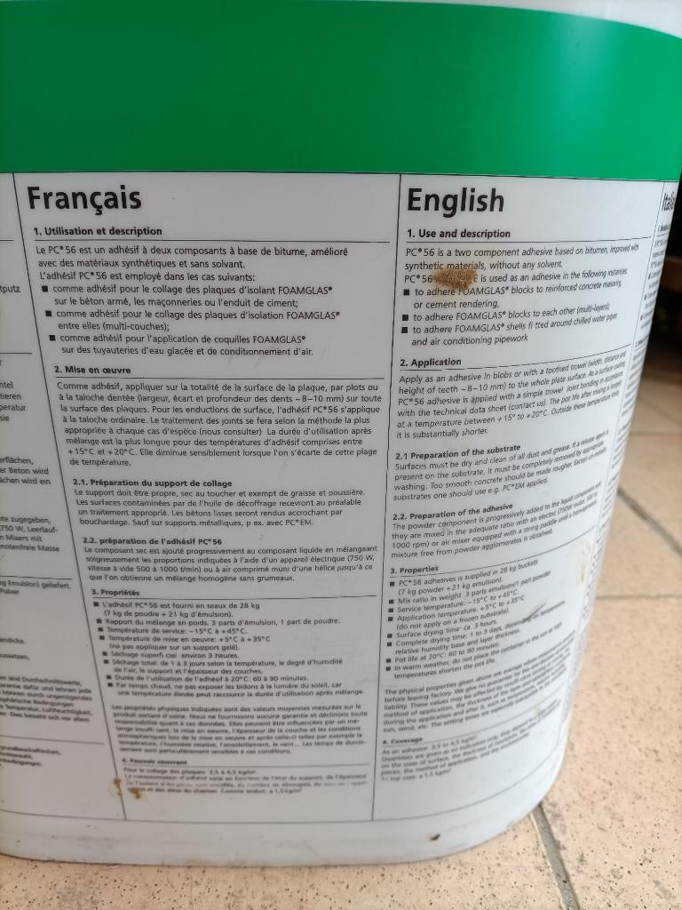 Colle pour isolation, Enlèvement, Neuf, Autres matériaux, Isolation de toiture