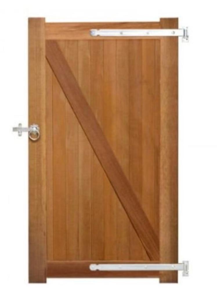 Houten poortje Bankirai - nieuw 100cm x 180cm, Jardin & Terrasse, Portes de jardin, Neuf, Portail battant, 100 à 150 cm, Bois